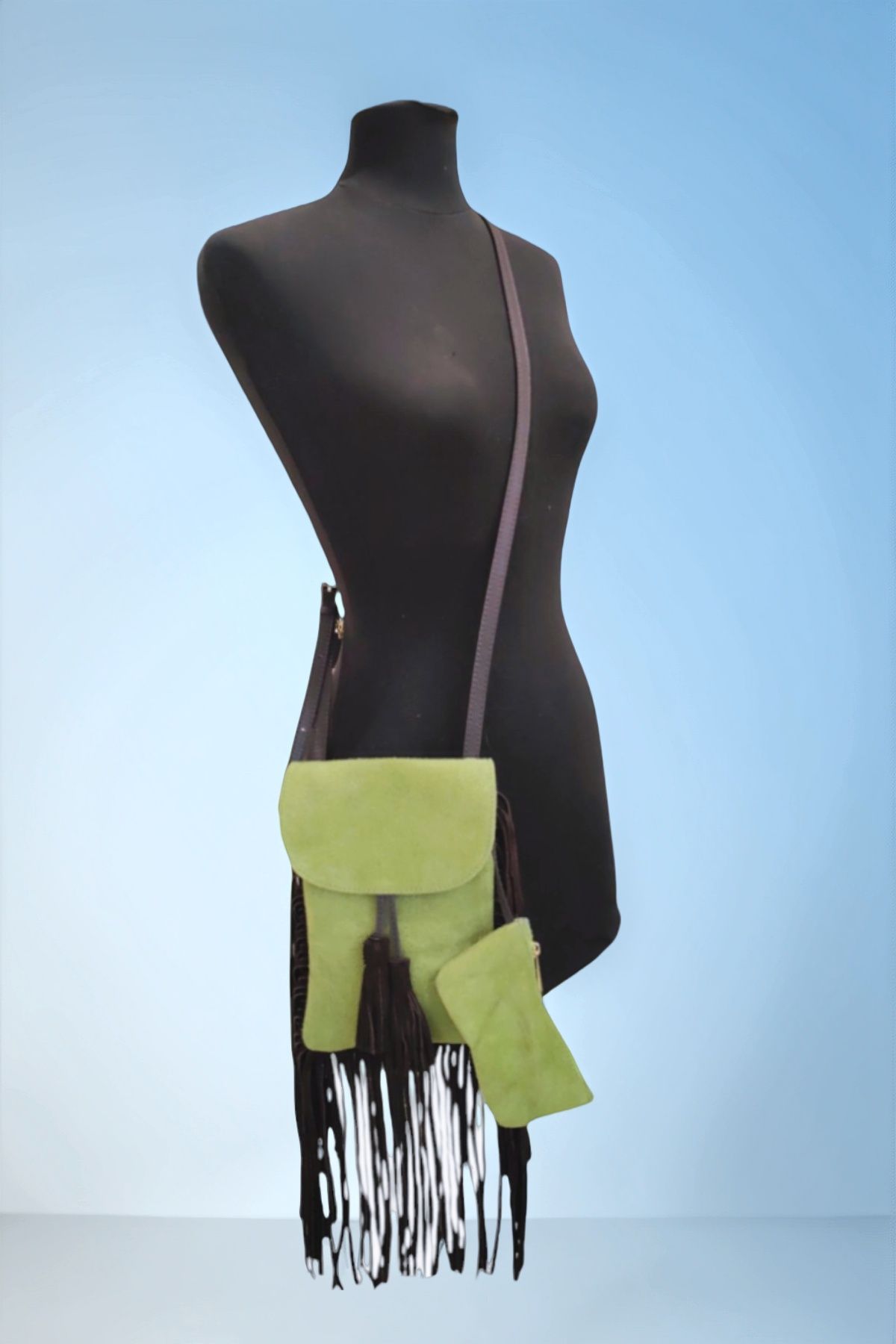 BMN068 Apple Green Leather Bag