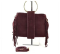 BMN085 Burgundy Suede Bag