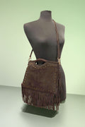 BMN104 Chocolate Suede Bag