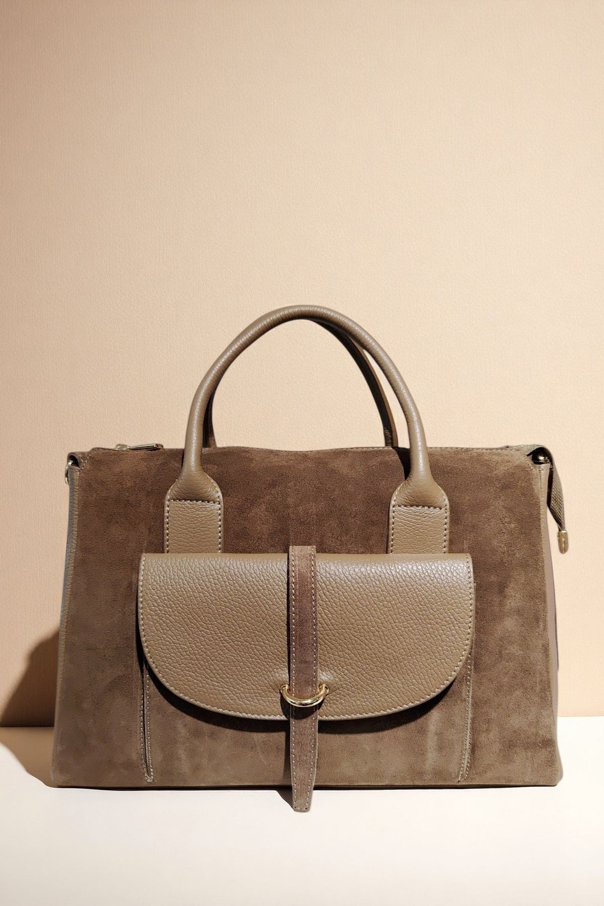 BMN184 Taupe Suede Bag